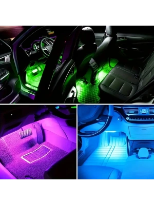 Araç İçi Sese Duyarlı Ayak Altı Led Aydınlatma Kumandalı Rgb