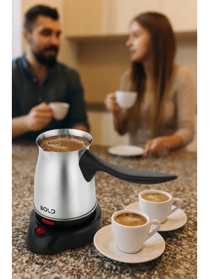 Bold Elektrikli Türk Kahve Pişirme Makinesi Inox Paslanmaz Çelik Cezve