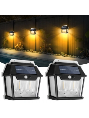 Egonex 2 Ampullü Hareket Sensörlü Solar Güneş Enerjili Ampul Led Duvar Lambası