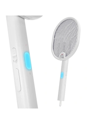 Egonex Asonic As-a26 ( Beyaz ) ( Type-c Şarjlı ) ( Raket Modeli ) Elektronik Sinek Öldürücü Cız Makine  ( Katlanabilir Sap )*48