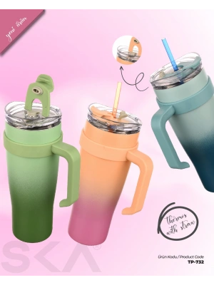 Egonex Essence 1 Litre Pipetli Termos Bardak Çift Duvarlı