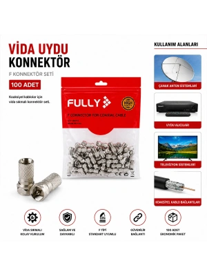 Egonex Fully E-320a ( Ef ) ( Vida ) ( 100pcs ) Uydu Konnektör*1x100