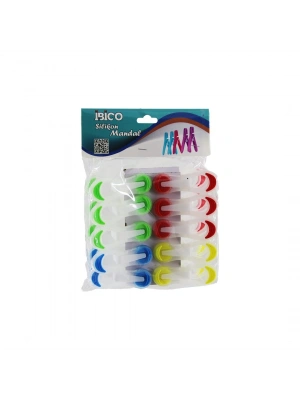 Egonex İbico İ21-036 ( 10pcs ) ( Şeffaf & Renkli Uç ) Silikon & Plastik Mandal*12x12