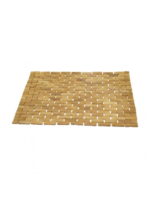 Egonex İbico İ21-074 ( Dikdörtgen ) ( Bambu Ahşap ) ( Lüx ) Kaydırmaz Banyo Paspası ( 42x62cm )*24