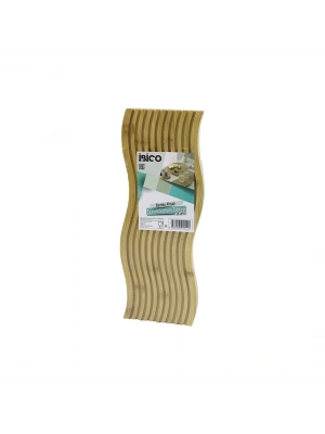 Egonex İbico İ22-214 ( Dalgalı Şekilli & Kanallı ) ( Çift Taraf=düz & Kanallı ) Ahşap Bambu Servis Sunum Tahtası  ( 17 X 39 X 1.5cm )*24
