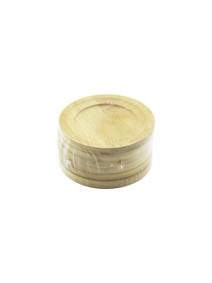 Egonex İbico İ22-215 ( Yuvarlak= Çap: 9.7cm ) ( 6pcs ) Bambu & Ahşap ( Çay Tabak )*48