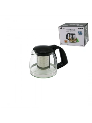 Egonex İbico İ22-351 ( 700ml ) ( Cam ) Demlik ( Çelik Süzgeçli & Plastik Kulp & Kapak & Krom Çerçeve )*60