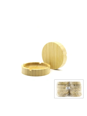 Egonex İbico İ22-398 ( Yuvarlak ) ( Ahşap & Bambu ) Küllük ( 9cm )*10x30