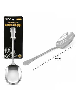 Egonex İbico İ22-442 ( 21cm ) ( Krom ) ( Metal ) ( Servis Kaşık )*12x10