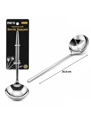 Egonex İbico İ22-448 ( 24.5cm ) ( Krom ) ( Metal ) ( Servis Kepçe )*12x10