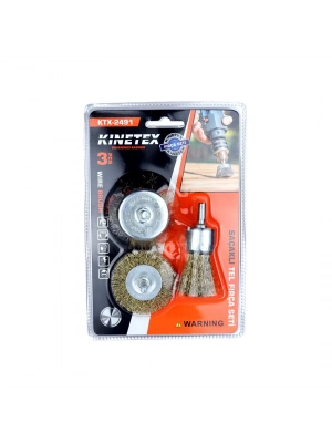 Egonex Kınetex Ktx-2491 ( 3pcs ) Saçaklı Tel Fırça Seti*72