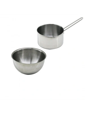 Egonex Krt-1076 ( 2pcs Set ) Paslanmaz Çelik ( Cheff Sütlük & Sosluk=14cm & Derin Kap=17cm )*40