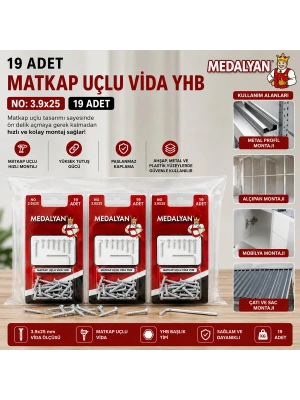 Egonex Medalyan Dl-101 ( 3.9x25 ) ( 19pcs ) Matkap Uçlu Vida*12x12