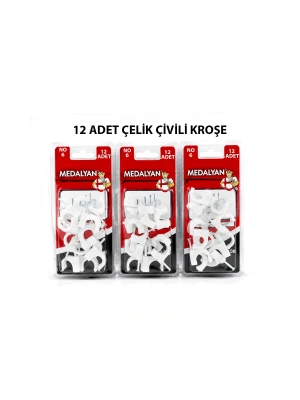 Egonex Medalyan Dl-38 ( No-6 ) ( 12pcs ) Çelik Çivili Kroşe *12x9