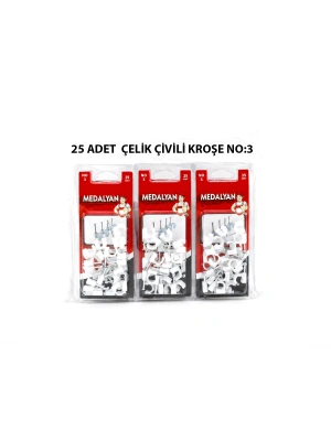 Egonex Medalyan Dl-39 ( No-3 ) ( 25pcs ) Çelik Çivili Kroşe *12x9