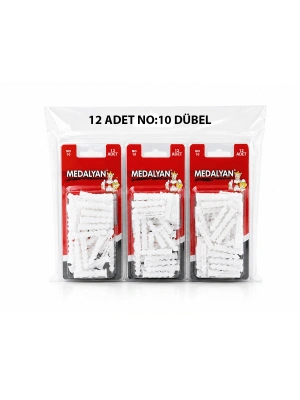Egonex Medalyan Dl-48 ( No-10 ) ( 12pcs ) Dübel Beyaz & Plastik*12x9