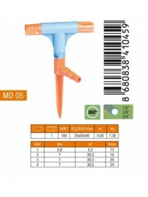Egonex Medalyan Md-05 ( 2li  & T ) ( Normal ) Sprınk Fiskiye*10x10