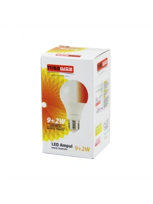 Egonex Nisaluce Eamp-074/bk ( 9+2w E27 ) ( Beyaz-kırmızı ) Led Ampul*10x10