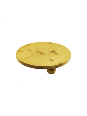 Egonex Pablıto Pbt-018 ( Yuvarlak=24.5cm ) ( 3 Mini Top Ayaklı ) Ahşap Bambu Sunum Tahtası & Mini Sofra*12