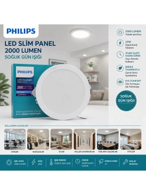 Egonex Phılıps ( 23w ) ( Sıva Altı ) ( Yuvarlak ) Led Slim Panel ( 2000lumen ) ( 20.000 Saat Ömür )*20