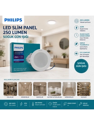 Egonex Phılıps ( 3.5w ) ( Sıva Altı ) ( Yuvarlak ) Led Slim Panel ( 250lumen ) ( 20.000 Saat Ömür )*20