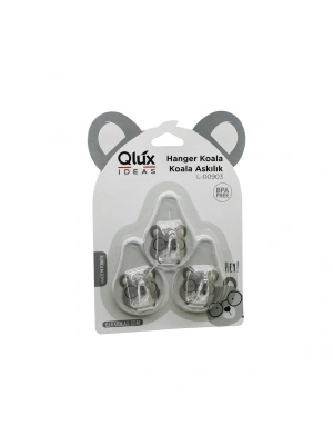 Egonex Qlux L-00903 ( 3pcs ) Koala Askı ( Şeffaf Askı ) ( Yapışkanlı Montaj )*60