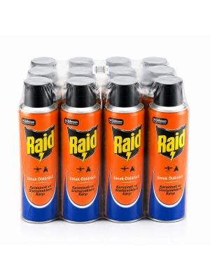 Egonex Raid ( Sprey= Kokusuz ) Karasinek & Sivrisinek Öldürücü & Savar İlaç Sprey ( 300ml )*12x4