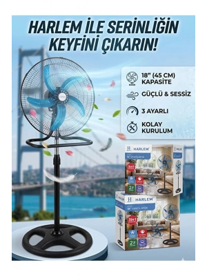 Egonex Sanayi Tipi 18inç Duvar-Masa Ayaklı Vnatilatör 90W