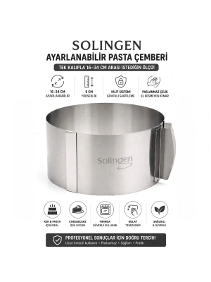 Egonex Solingen Ayarlanabilir Metal Kek Kalıp ( 16-34cm )*24