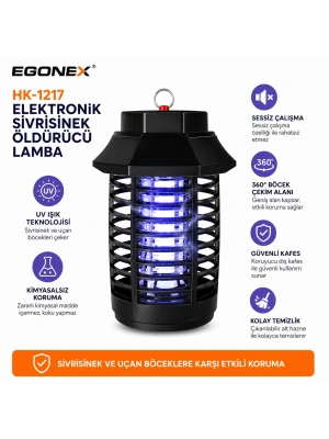 Egonex UV Mor Işıklı Sineksavar Lamba - Asma Saplı Sessiz Elektrikli Sinek Kovucu