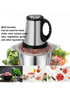 Elektrikli Paslanmaz Çelik Kollu 3.5 Litre Et Kıyma Makinesi Sebze Meyve Doğrayıcı Rondo Blender