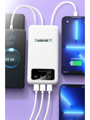 Enerx Enr-p20dc 20000 Mah 2.1 Amper Dahili Kablolu Powerbank Siyah