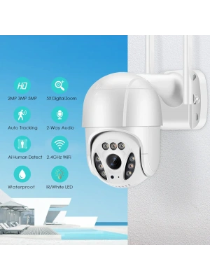 Full Hd 1080p Ip66 Wifi Akıllı Haraket Sensörlü Takip 4x Zoom Su Geçirmez Ip Kamera