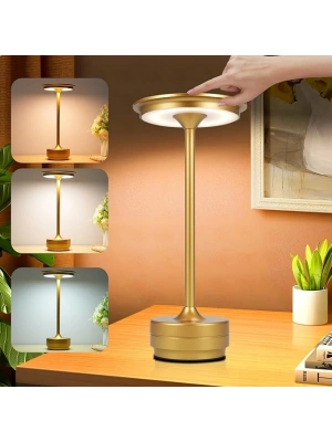 Kablosuz Led Masa Lambası 4000mah Pilli Dokunmatik Kontrollü Led Masa Lambası Komodin Lambası 3 Farklı Işık Rengi Kademesiz Kısılabilir Şarj Edilebilir Bar Restoran Kafe Yatak Odası İçin