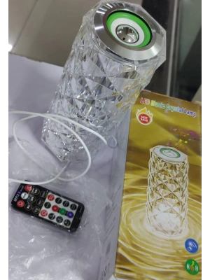 Kristal Masa Lamba Led Bluetooth Hoparlör Uzaktan Kumandalı