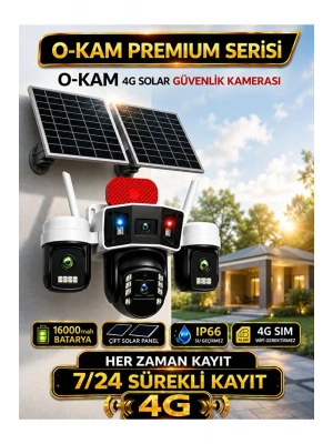 O-Kam OK337B Premium 12MP 4 Kameralı 4g Çift Solar Panel Aov