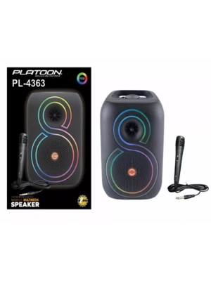 Platoon Pl-4363 Bluetooth Usb Girişli Rgb Mikrofonlu Müzik Kutusu