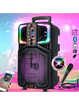 Platoon Usb+SD+Bluetooth Hoparlör Çek Çek 8 İnç RGB Işıklı ( CH-833 )