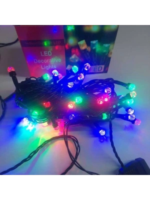 Rgb Renkli Işık Pirinç 10 Metre 100lü Ledli