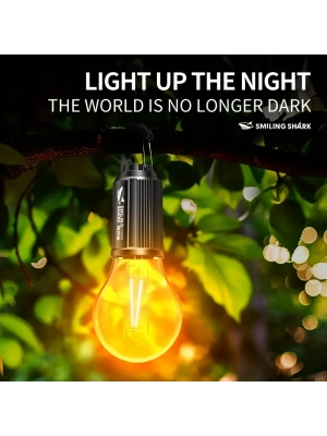 Rustik Taşınabilir Şarjlı Tasarruflu Ampul 10w Led Lamba Type-c Şarj Askılı Asma Aydınlatma