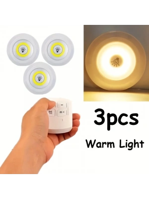 Uzaktan Kumandalı Yapışkanlı 3lü Led Spot Lamba