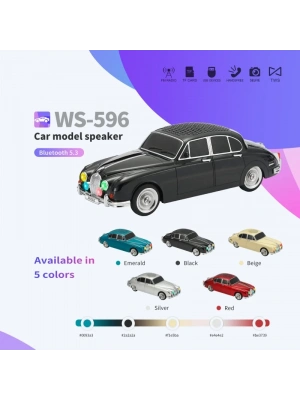 Ws-596 Araba Görünümlü Kablosuz Bluetooth Hoparlör Siyah