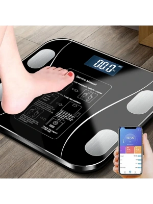 Yağ Ölçer Fonksiyonlu Dijital Baskül Elektronik Tartı Akıllı Bluetooth Lcd Dijital Ekran Ev Vücut