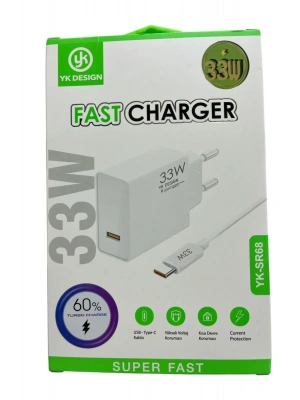 Yk Desing Yk-sr68 Usb Type-c 33w Şarj Aleti