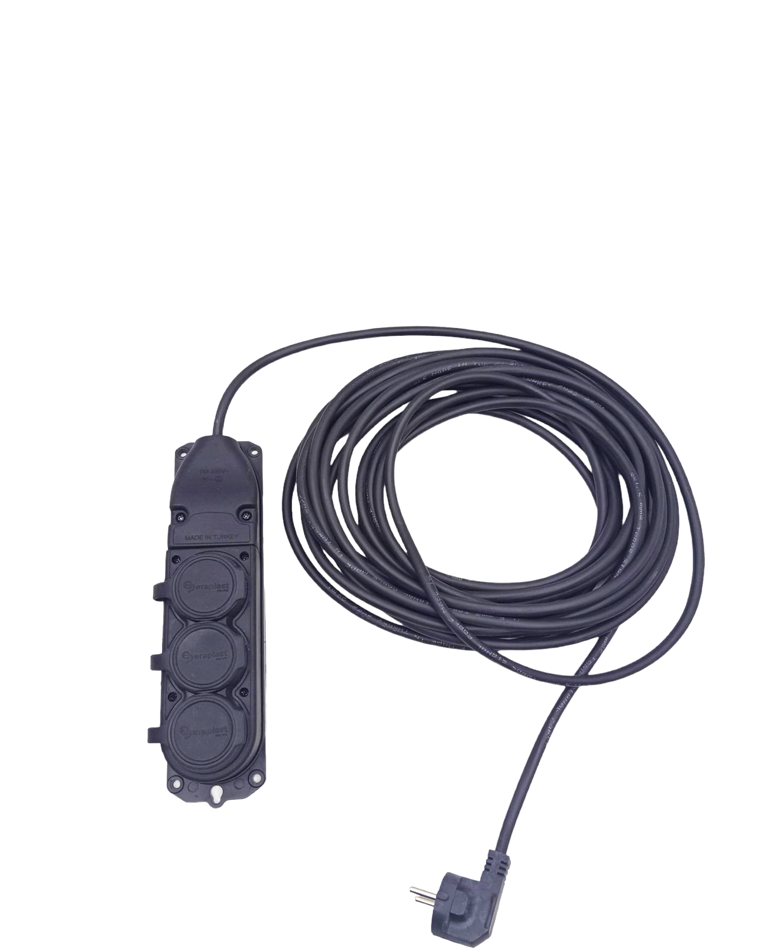Veetrin S-31510-3 ( 3lü & 10mt ) ( Kauçuk Priz ) ( Uzatma Kablosu ) ( 3x1.5 Cca Kablo ) (şeffaf Pencereli Bez Çanta)*15