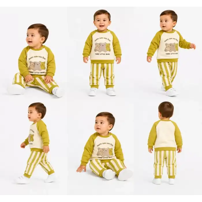6/24 Ay Ayıcık Nakış Bebek Takımı
