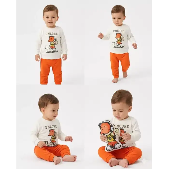 6/24 Ay Baskılı Basic Bebek Takımı