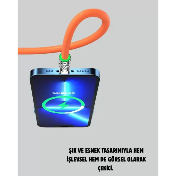 AsilTech 120 W Hızlı Çözüm Sunan 3ü 1 USB Şarj Kablosu– Sağlam Gövde