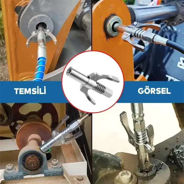 AsilTech 10 Adet Gress Pompa Ucu Seti - Mandallı - 30 cm Hortumlu
