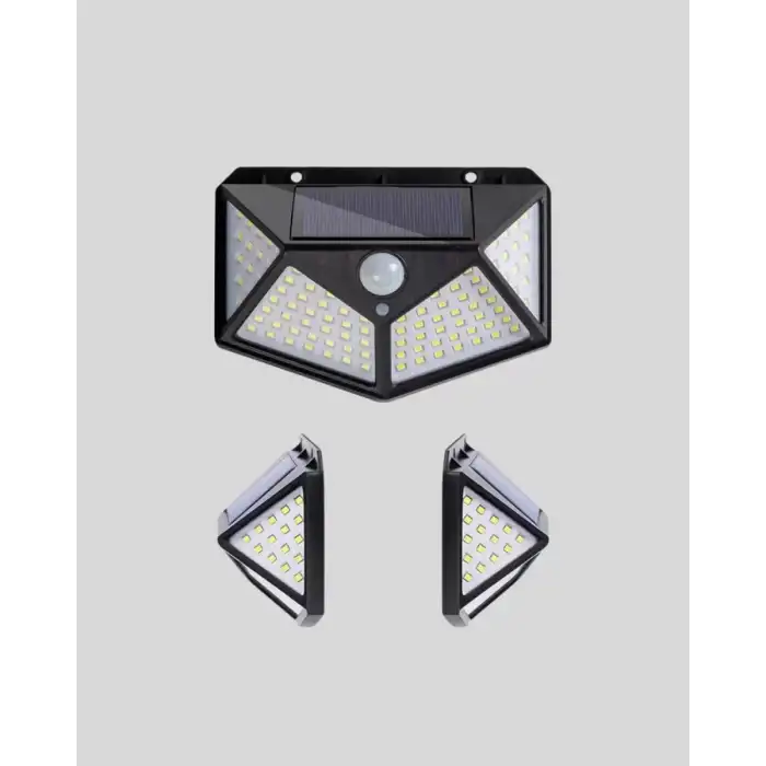 AsilTech 100 LED Solar Lamba Hareket Algılamalı Bahçe Duvar Dış Mekan Aydınlatma